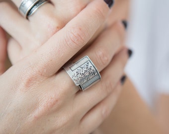 Unique Silver Ring, Engraved Ring, Jewish Gift, Custom Ring For Women, Jewish Ring, Jewish Jewelry, Women Of Valor, Eshet Chayil