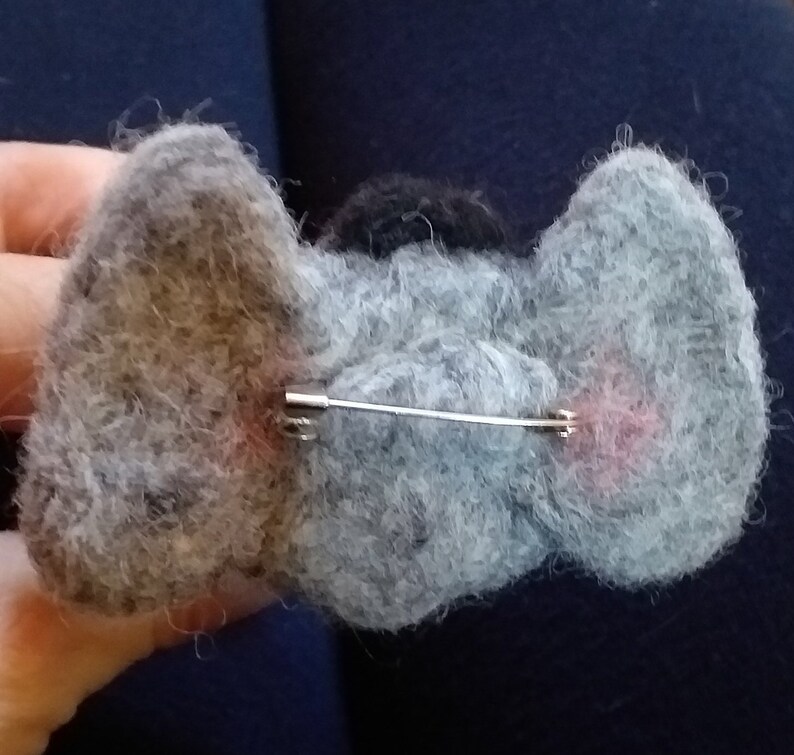 Needlefelted Elephant Brooch