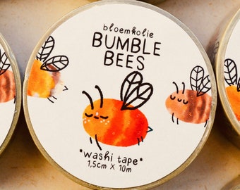 Bumble Bee Washi Tape / deco animal washi tape / bullet journal / kawaii washi tape