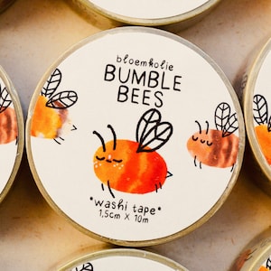 Bumble Bee Washi Tape / cinta washi animal deco / diario de balas / cinta washi kawaii