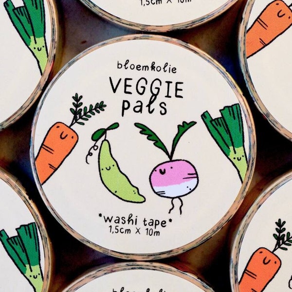 Veggie Pals Washi Tape / Cute and Quirky Vegetable washi tape