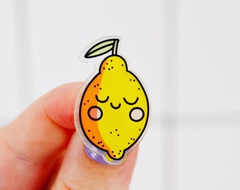 Mignon lemon pin | Épingle acrylique au citron kawaii aigre