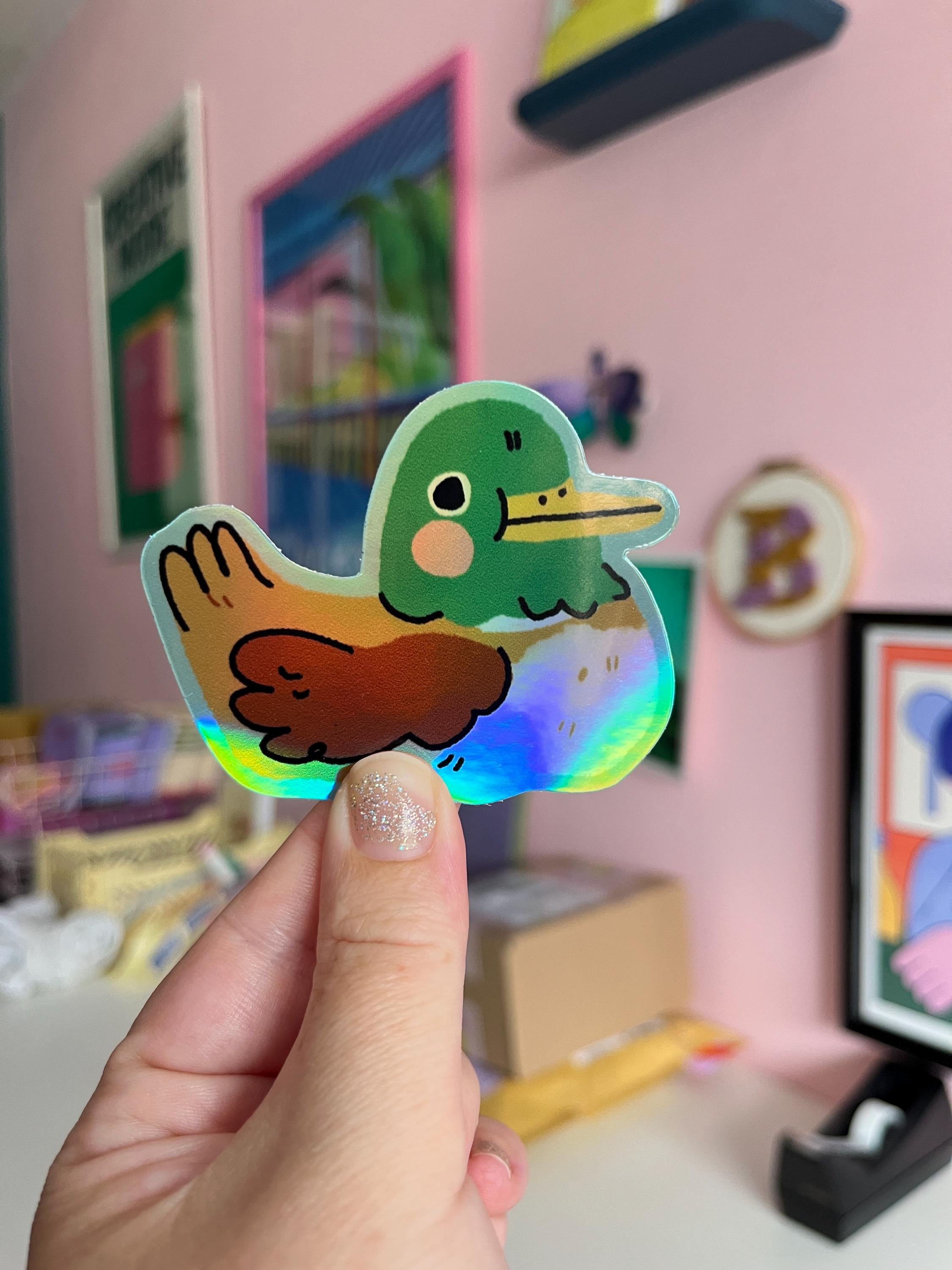 Duck Holographic Vinyl Sticker, Waterproof Just Like a Real Duck - Etsy