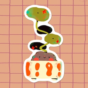 Sticker Bulbie, la plus mignonne des plantes. Autocollants, décalcomanies et papeterie kawaii et mignons. Thème botanique.