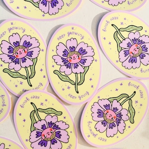 Keep Growing Flowergirl Sticker - Dishwasher safe and waterproof