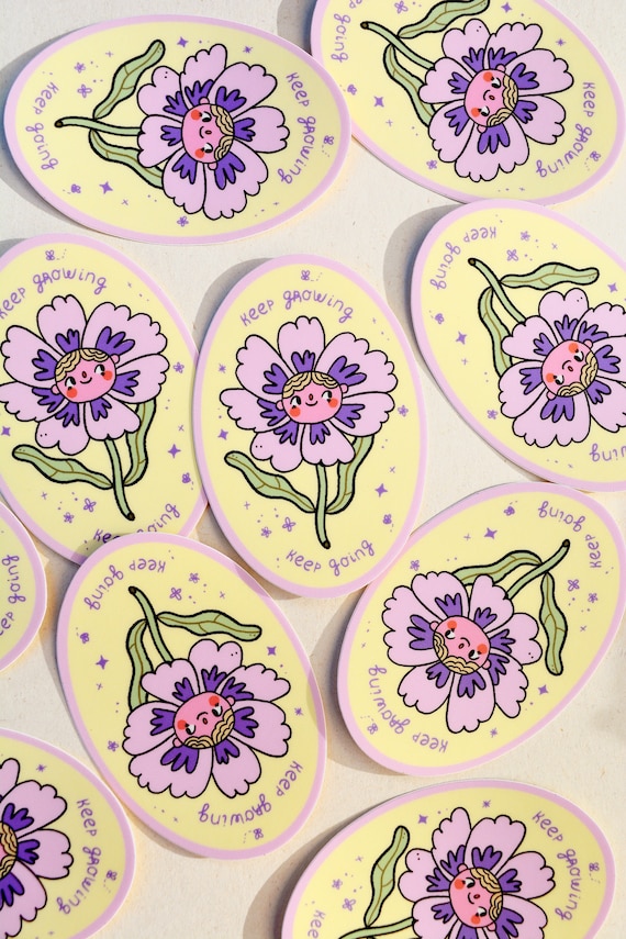 Keep Growing Flowergirl Sticker - Dishwasher safe and waterproof