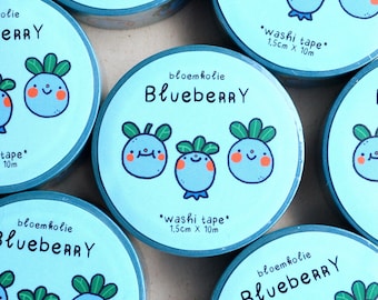 Blueberry Washi Tape / Cute and Kawaii Stationery / Funny illustration