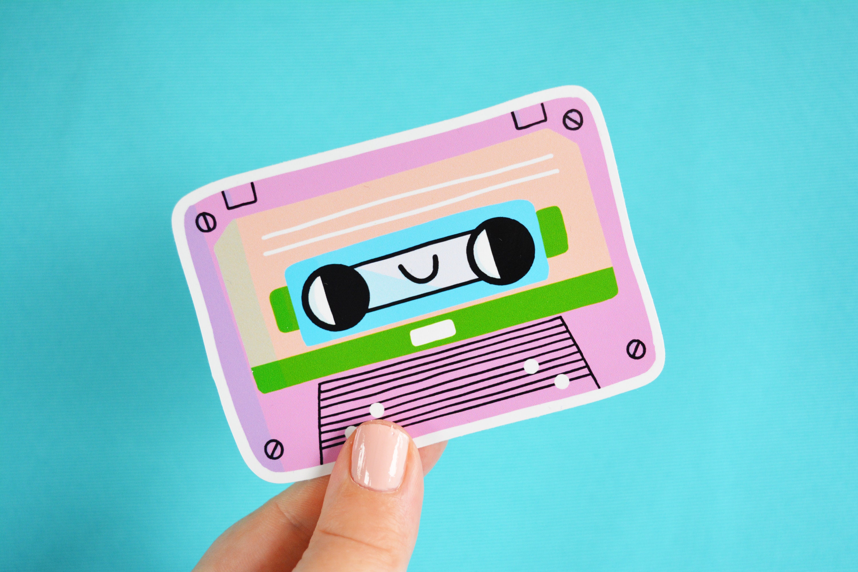 Cassette Tape Sticker Vinyl Sticker Kawai Colorful Retro Etsy