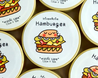 Hamburguesa Washi Tape / Papelería linda y Kawaii / Ilustración divertida