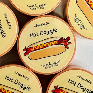 Ruban Washi Hot Doggie – Ruban adhésif Hot Dog Teckel mignon 