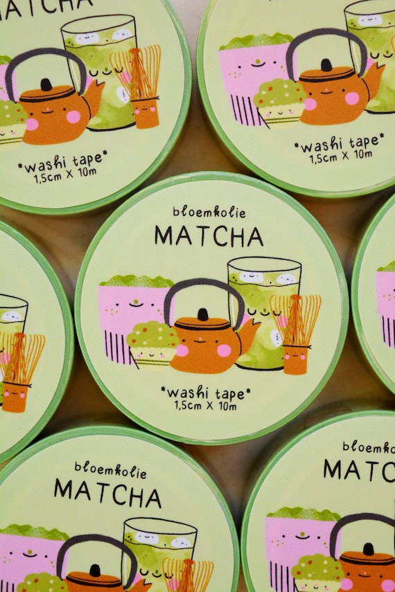 Matcha Tea Washi Tape for Adorable and Colorful Crafts and Journals