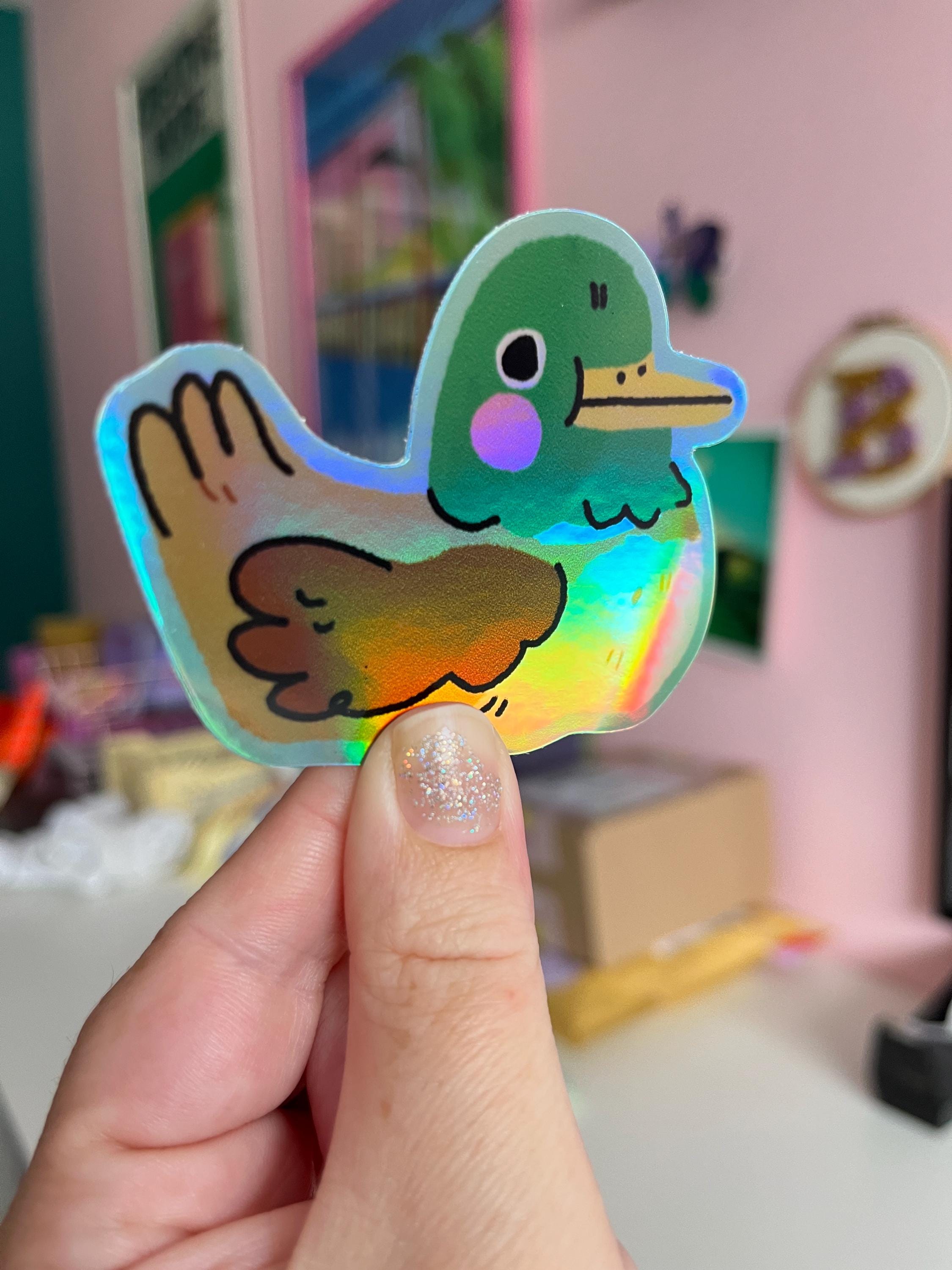 Duck Holographic Vinyl Sticker, Waterproof Just Like a Real Duck - Etsy