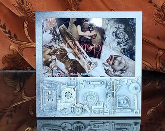 Marco de fotos Steampunk, 4x6 pulgadas, 10x15 mm, Marcos de fotos, Regalos de boda, Decoración, Regalos de cumpleaños, Decoración industrial, Dieselpunk