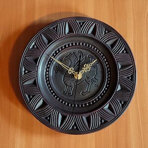 Designer Wooden Wall Clock by &quot;Copper Cat Art Group&quot;  Handwork vintage ornament