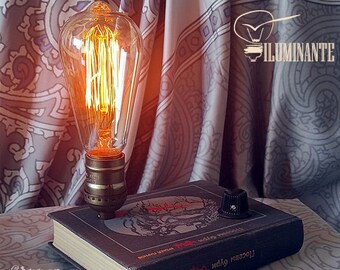 Book lamp Retro Table Lamp "Iluminante" by Copper Cat Art Group Steampunk handwork