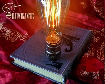 Book lamp Retro Table Lamp "Iluminante" by Copper Cat Art Group Steampunk handwork