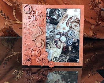 Marco de fotos Steampunk, 4x6 pulgadas, 10x15 mm, Marcos de cuadros, Regalos de boda, Decoración, Regalos de cumpleaños, Decoración industrial, Dieselpunk