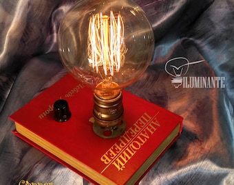Book lamp Retro Table Lamp "Iluminante" by Copper Cat Art Group Steampunk handwork
