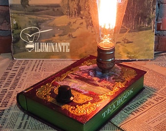 Amazing Vintage Book lamp "Spring" Retro Table Lamp Iluminante project Copper Cat Art Group Steampunk