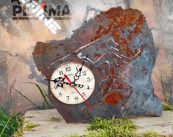 Table Clock “Primal Plasma PL-2” by “Copper Cat Art Group”/ Metal Art Steampunk Clock / Industrial handmade design / Unique model