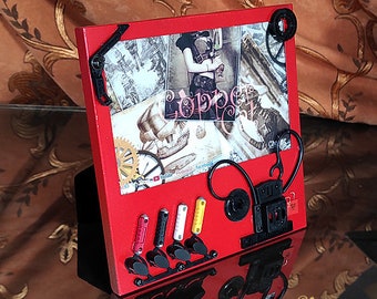 Marco de fotos Steampunk, 4x6 pulgadas, 10x15 mm, Marcos de cuadros, Regalos de boda, Decoración, Regalos de cumpleaños, Decoración industrial, Dieselpunk