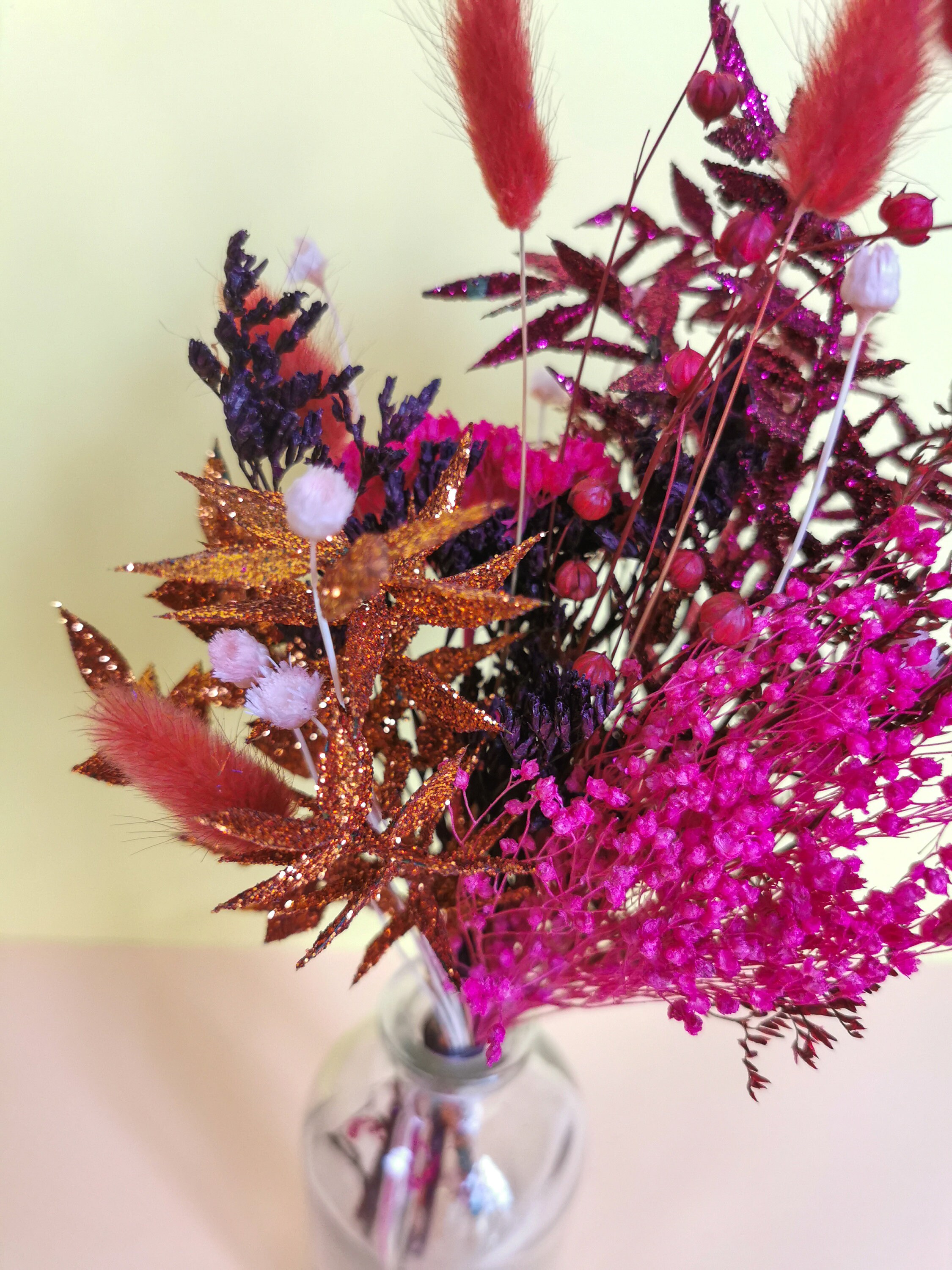 Bouquet de Fleurs Séchées Fuchsia
