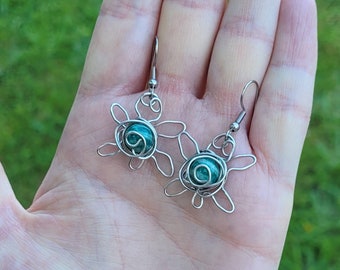 Stainless Steel Amazonite Turtle Earringsle Earrings