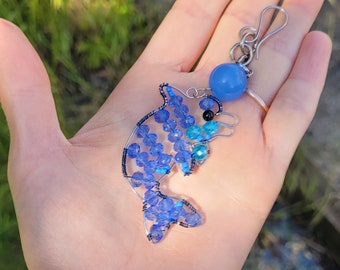 Small Blue Dolphin Crystal Suncatcher