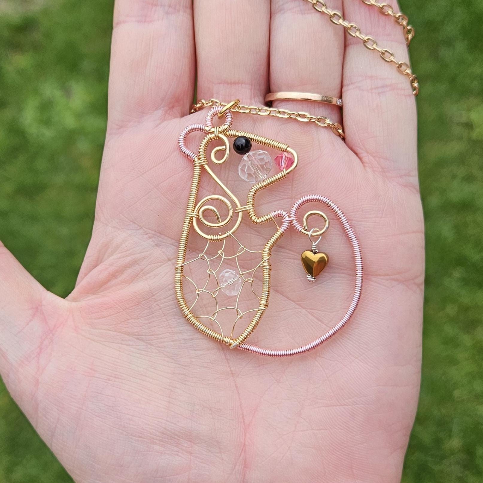 Wire Wrapped Rat Necklace: Dreamcatcher Pet Pendant, Custom Animal