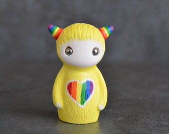 Small "Pride Beastie" Custom Handmade Resin Figure 1st edition. LGBTQ Perfect gifts!  Ooak resin sculpture. Art doll, Collectible