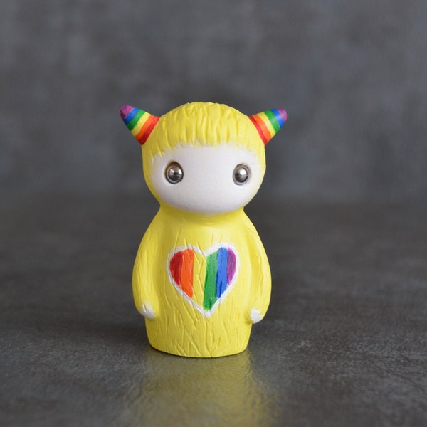 Small "Pride Beastie" Custom Handmade Resin Figure 1st edition. LGBTQ Perfect gifts!  Ooak resin sculpture. Art doll, Collectible