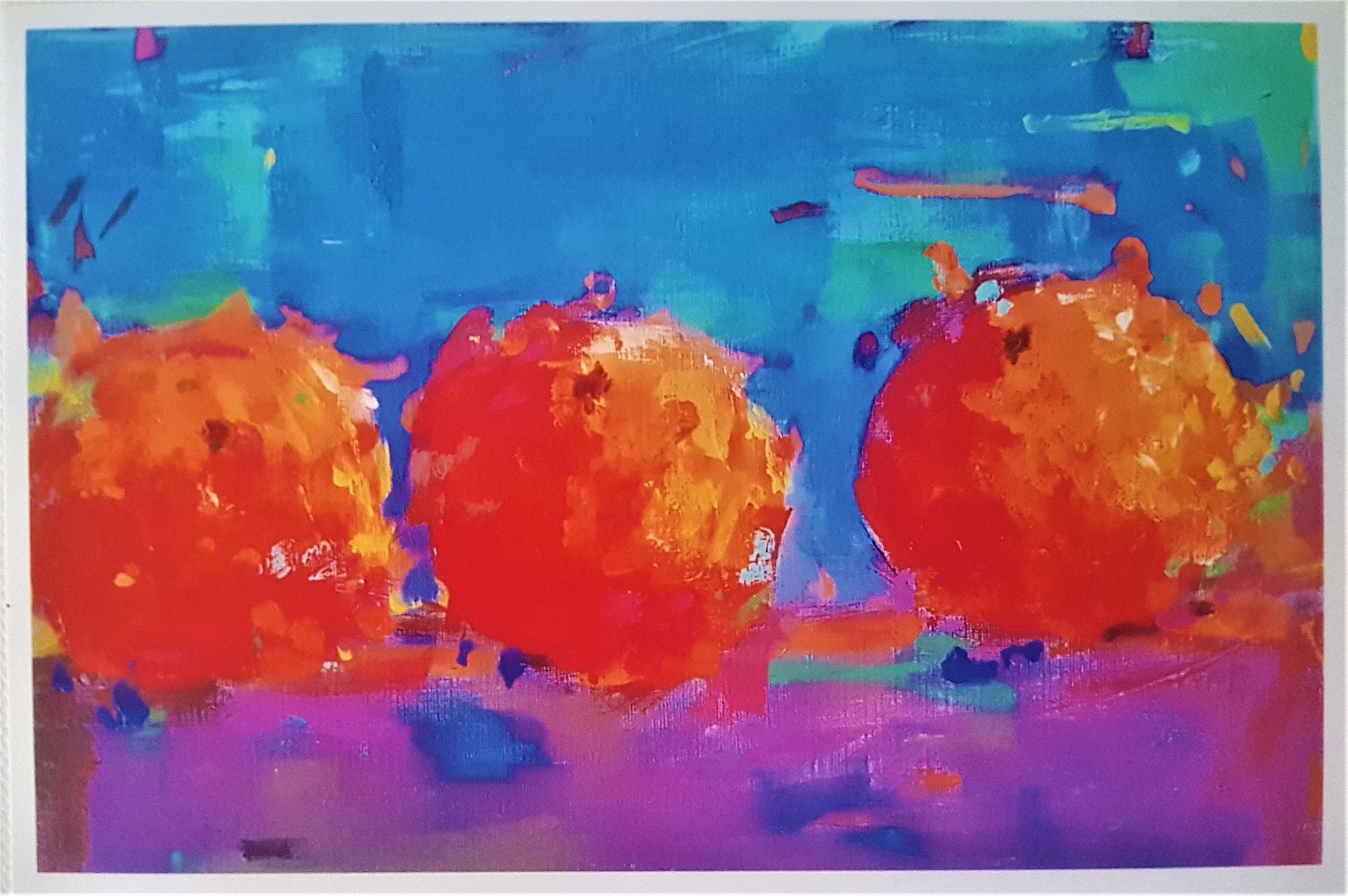 Three Oranges Art Print Home Art Gift Kitchen Decor Etsy