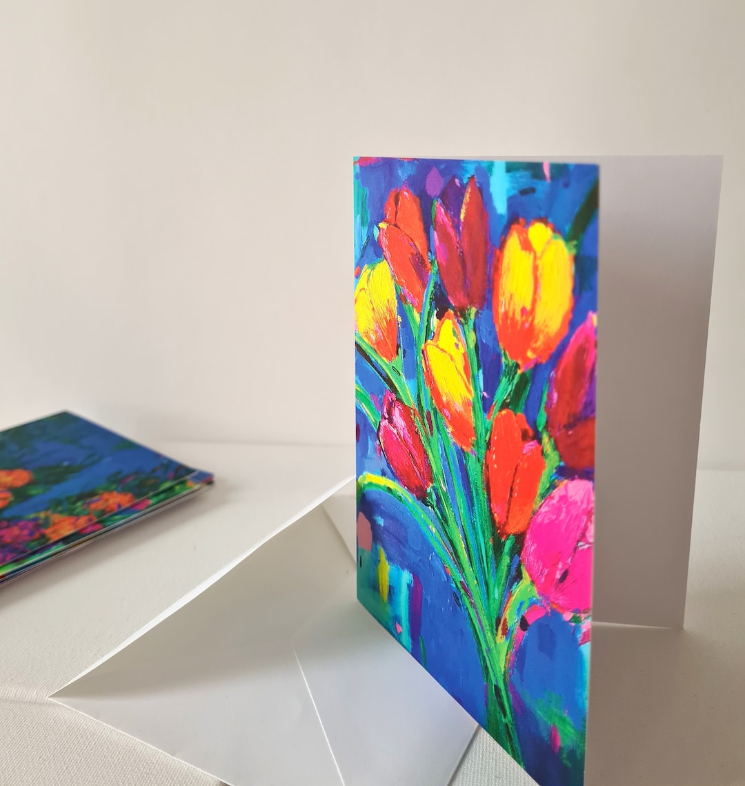Tulips Note Tulips Greetings Card / Note Card - Etsy