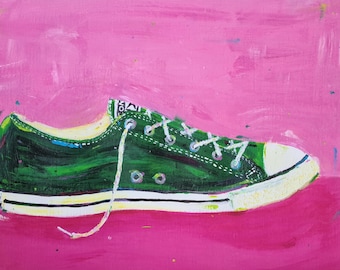 Green Converse Art Print