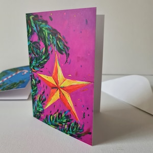 Biglietto di auguri con stella di Natale