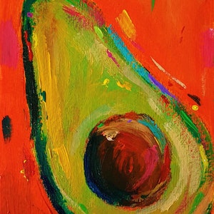 Aguacate / Arte culinario / Postal original de pared / Pintura / Decoración del hogar / Arte de cocina