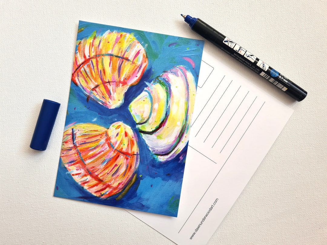 Shell Postcards Three Shells Postcard - Etsy