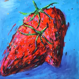 Strawberries Square Postcard