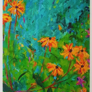 Impression de fleurs jaunes