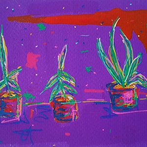 Plantas | Arte Original | Arte da parede do cartão postal | Desenho em papel | Decoração de Casa | Presente | Decoração de parede