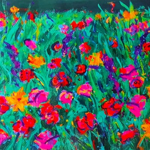 Floral Field Postcard