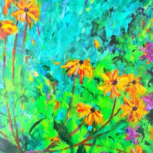 Briefkaart gele bloemen