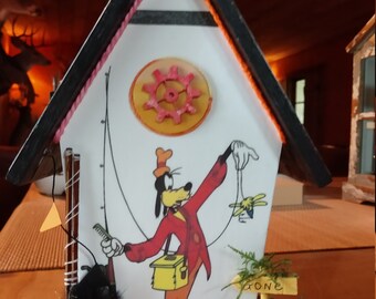 Unique Birdhouse, Goofy Birdhouse, Whimsical, Decorative, Disney Decor