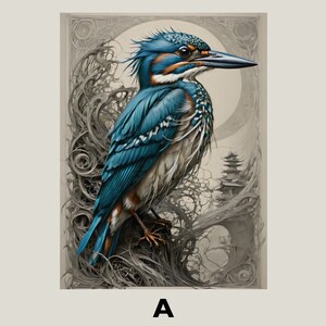 Kingfisher Print, Bird Wall Art, Kingfisher Wall Art, Home Decor Gift