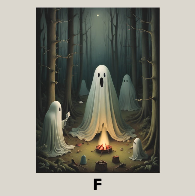 Ghosts Camping Print, Camping Ghost Poster, Gothic Ghost Art Print ...