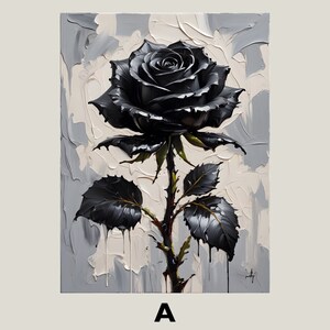 Black Rose Print, Gothic Rose Art Print, Dark Rose Print, Gothic Home Decor Gift