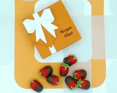 Chocolate Dipped Marzipan Strawberries Box Of 9 Just Because Thank You Gift