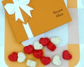 Marzipan Valentine Hearts Valentines Day Lovers Gift Cake Topper Hearts Box Of 20