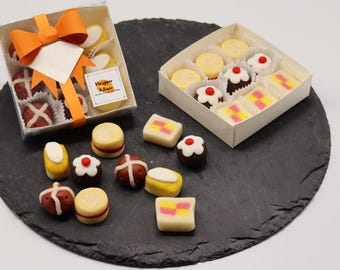 Small Batch Ready To Post Marzipan Cake Selection Box - Box Of 9 Sweets