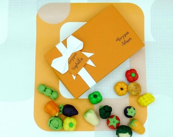 Marzipan Vegetables Box Of 15 Novelty Food Lovers Gift Allotment Vegan Foodie